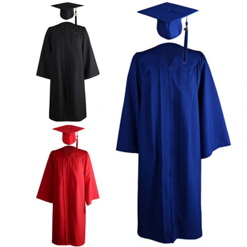 藍色梭織成人學士服學位服套裝大學本科碩士畢業典禮服飾