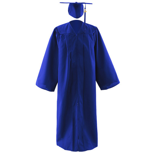 藍色梭織成人學士服學位服套裝大學本科碩士畢業典禮服飾