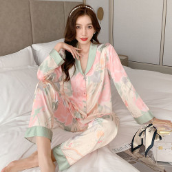 睡衣女春夏季薄款絲綢甜美2024年新款網紅爆款可外穿家居服套裝