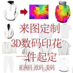  3D數碼印花衛衣拉鍊WGM綉花連帽衫COS