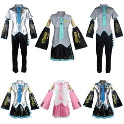 動漫公式服cos服世界計劃男女款公式服漆皮白銀表演服套裝現貨