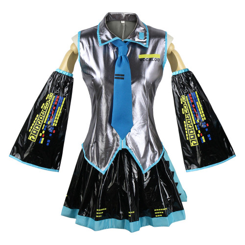 動漫公式服cos服世界計劃男女款公式服漆皮白銀表演服套裝