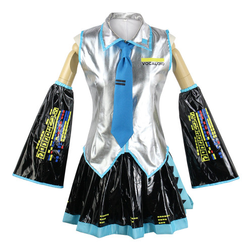 動漫公式服cos服世界計劃男女款公式服漆皮白銀表演服套裝
