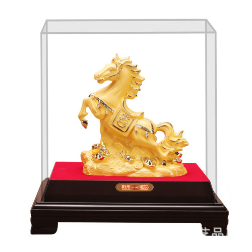 絨沙金馬前程萬裡馬到成功家居擺件樹脂工藝品結婚禮物創意禮品