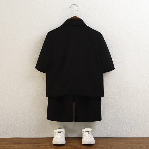 兒童西裝夏季新款韓版西服帥氣男童休閒套裝生日演出比賽攝影服裝