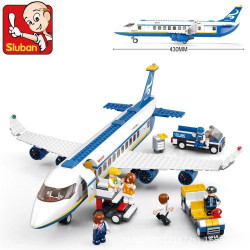 小魯班空中巴士飛機航空客機航天系列拼裝積木玩具6嵗0366