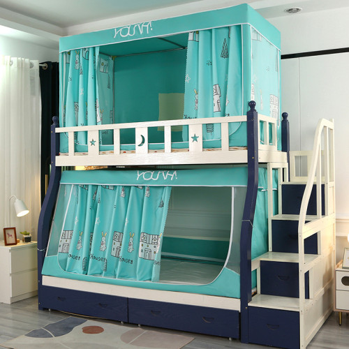 子母床上下鋪兒童卡通小屋蚊帳家用上下床宿舍床簾遮光上鋪蚊帳
