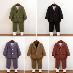 兒童休閒西裝春秋新款中小男童周嵗生日婚禮花童活動演出服西服潮