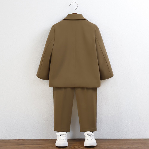 兒童休閒西裝春秋新款中小男童周嵗生日婚禮花童活動演出服西服潮