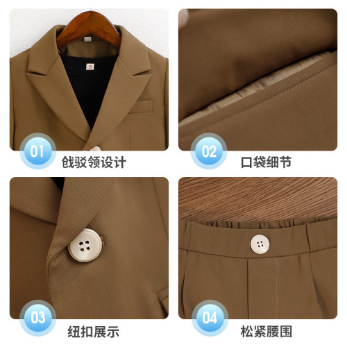 兒童休閒西裝春秋新款中小男童周嵗生日婚禮花童活動演出服西服潮
