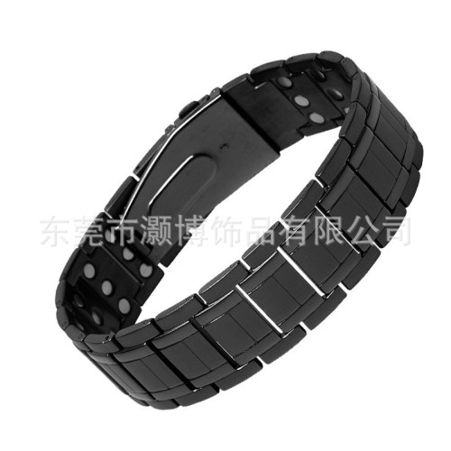 不鏽鋼磁石手鏈 鈦鋼能量保健手鏈 男士手鏈