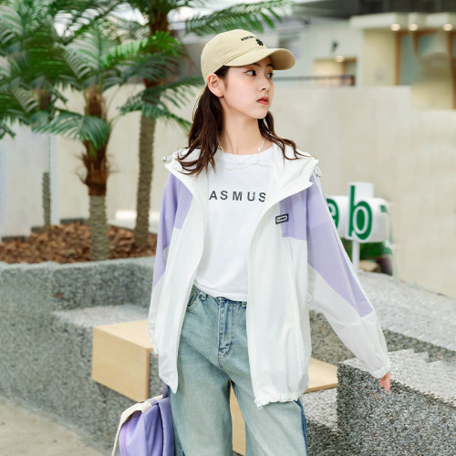 女童防曬衣兒童休閒服夏季外套中大童透氣長款連帽上衣薄款童裝潮