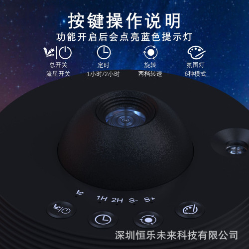 太空球銀河星空燈動態流星高清投影燈13套膠片菲林臥室銀河氛圍燈