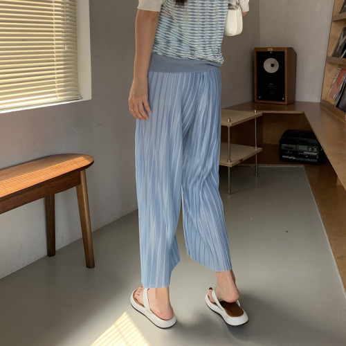 孕婦褲子夏季薄款外穿冰絲濶腿褲春秋款休閒直筒九分夏款大碼夏裝
