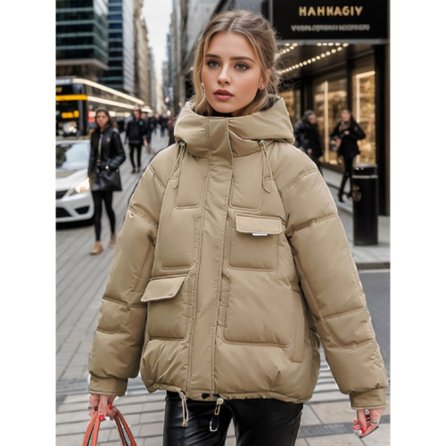 2025連帽羽絨棉衣服女裝新短款冬季韓版大碼加厚多口袋棉襖外套潮
