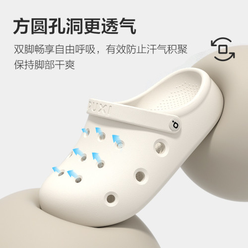 樸西洞洞鞋女夏季外穿厚底增高踩屎感防滑拖鞋情侶款沙灘防臭涼鞋