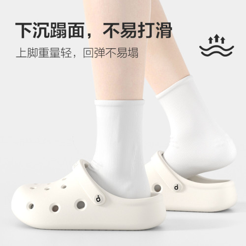 樸西洞洞鞋女夏季外穿厚底增高踩屎感防滑拖鞋情侶款沙灘防臭涼鞋