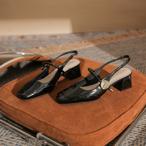 5887經典款舒適不累腳粗跟方頭瑪麗珍前包後空單鞋2025年新款女鞋 5887經典款舒適不累腳粗跟方頭瑪麗珍前包後空單鞋2025年新款女鞋