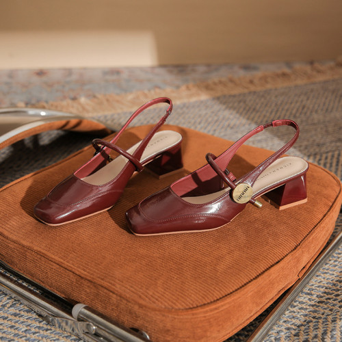 5887經典款舒適不累腳粗跟方頭瑪麗珍前包後空單鞋2025年新款女鞋 5887經典款舒適不累腳粗跟方頭瑪麗珍前包後空單鞋2025年新款女鞋