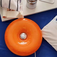 網紅中古ins風旺布利甜甜圈壁燈臥室觸控充電橘色包豪斯床頭燈氛