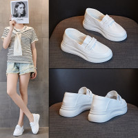 新款真皮小白鞋女式休閒輕便增高女鞋潮流女單鞋透氣板鞋平底鞋子