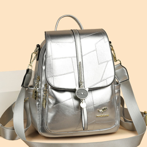 高檔軟皮雙肩包女2025新款百搭旅遊包輕便後背包多功能單肩休閒後背包