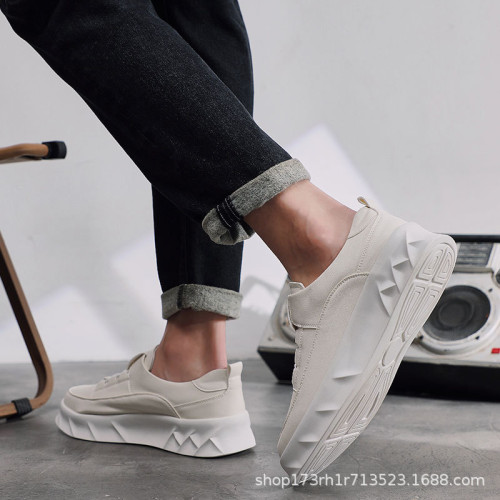 2024新款夏季小白鞋韓版潮流厚底百搭白色板鞋一腳蹬低幫休閒鞋男