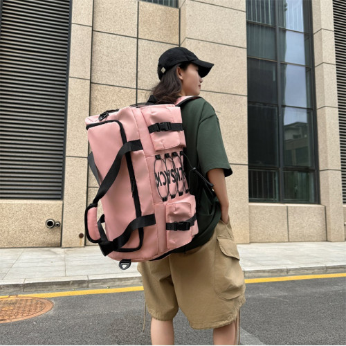 雙肩旅行包乾溼分離健身包瑜伽包帶鞋倉可套拉桿短途大容量