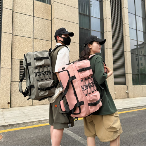 雙肩旅行包乾溼分離健身包瑜伽包帶鞋倉可套拉桿短途大容量
