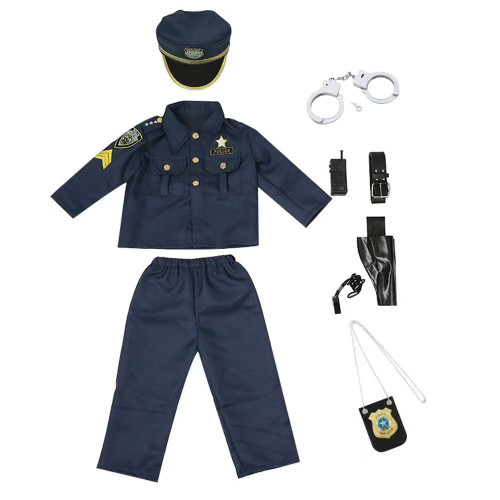 萬聖節兒童警察服套裝角色扮演出化妝派對cosplay警察衣服