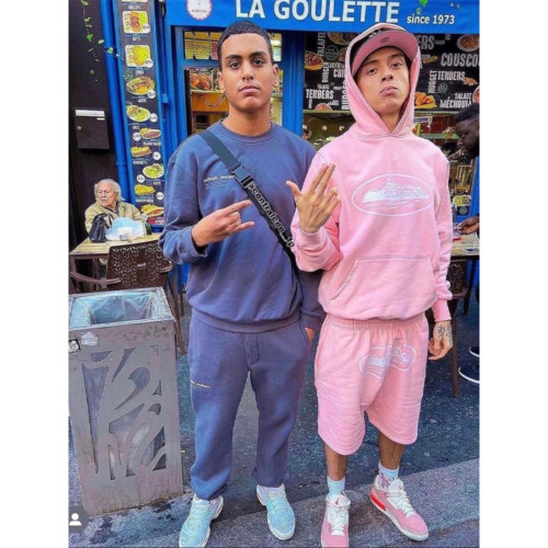 高質量美式街頭嘻哈印花針織短褲男潮牌夏季寬松高街五分中衛褲