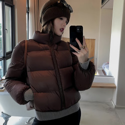 2025新款美式羽絨棉服女短款立領時尚小個子棉衣麵包服棉襖外套厚