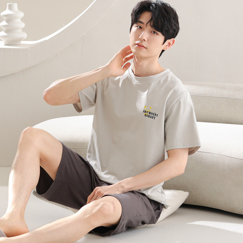 莫代爾睡衣男款夏天短袖大碼2024年新款冰絲家居服套裝夏季可外穿