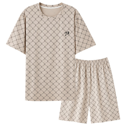 莫代爾睡衣男款夏天短袖大碼2024年新款冰絲家居服套裝夏季可外穿