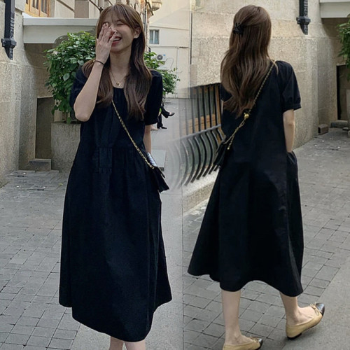 夏季簡約寬松孕婦時尚連衣裙