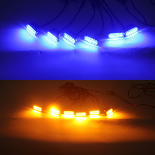 汽車中網小黃燈卡扣款越野車皮卡中網改裝通用LED中網燈