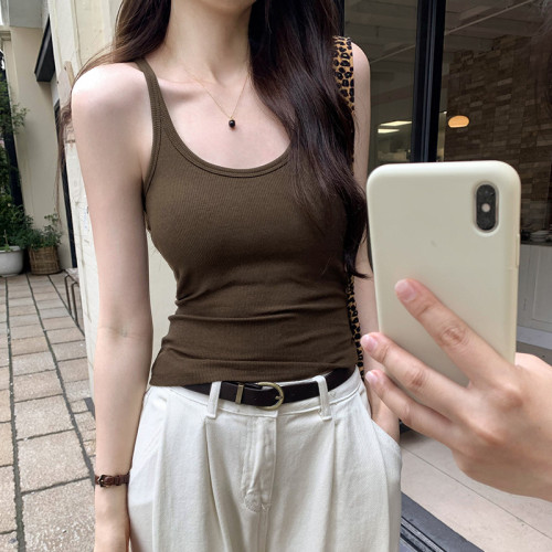 辣妹美式氣質復古帶胸墊小吊帶背心女夏2024新款外穿無袖內搭上衣