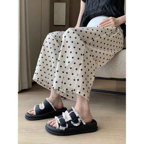純棉春夏秋孕婦波點氣球褲孕婦大碼胖托腹寬松顯瘦濶腿休閒九分褲