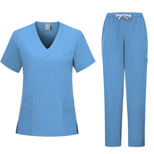 外科手術製服女磨砂套裝醫療護士美容院工作服臨床短袖洗手衣