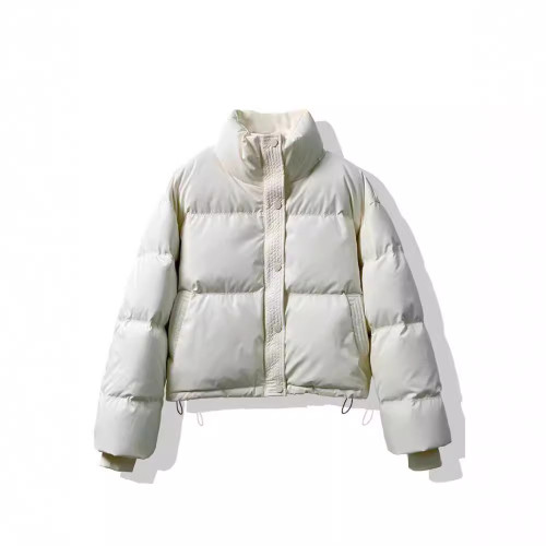 免洗PU皮新款棉服女短款2024新款寬松加厚麵包服小個子棉襖外套潮