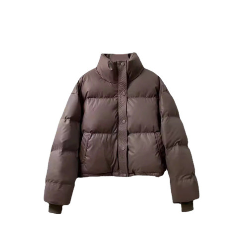 免洗PU皮新款棉服女短款2024新款寬松加厚麵包服小個子棉襖外套潮