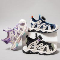 男童涼鞋2024夏季中大童軟底防滑包頭兒童運動沙灘鞋子輕便軟底