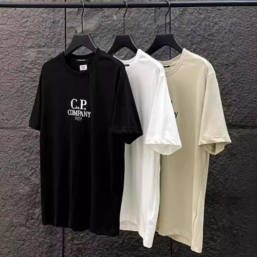CP男款潮牌純棉刺綉休閒圓領短袖T恤衫帥氣簡單休閒戶外運動