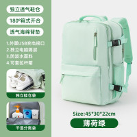 旅遊擴容後後背包女多功能雙肩包男獨立鞋倉乾濕分離短途出差旅行李包