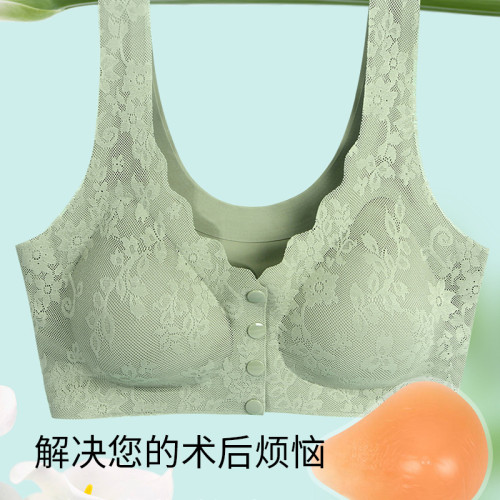 義乳文胸罩乳腺切除手術後專用矽膠前釦內衣女夏薄款假胸墊假乳房