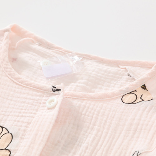 四季款一片式雙層紗護理服居家病號服老人骨折臥床易穿脫服飾