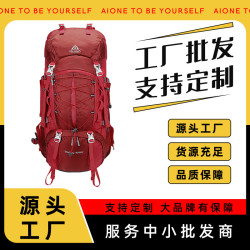尼龍防潑水大容量45+5L戶外運動徒步登山短途旅行露營雙肩包