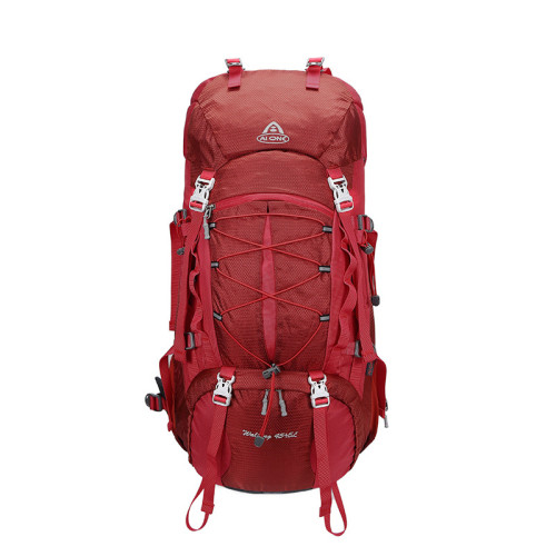 尼龍防潑水大容量45+5L戶外運動徒步登山短途旅行露營雙肩包