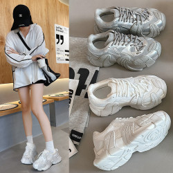 老爹鞋女2025厚底松糕跑步透氣休閒運動男鞋百搭鞋子女新款秋跑鞋