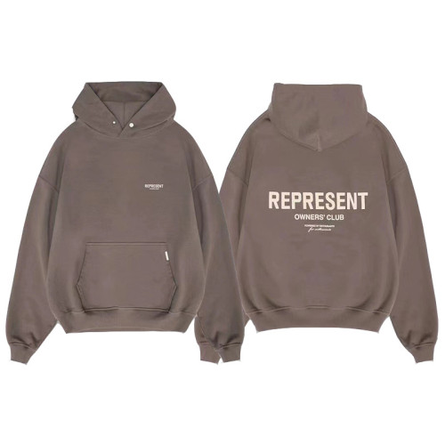 高街Represent 經典標語字母連帽衛衣寬松潮牌情侶男女帽衫